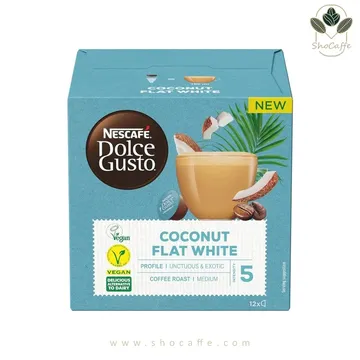`کپسول قهوه دولچه گوستو فلت وایت کوکونات Coconut Coffee Latte-نارگیلی
